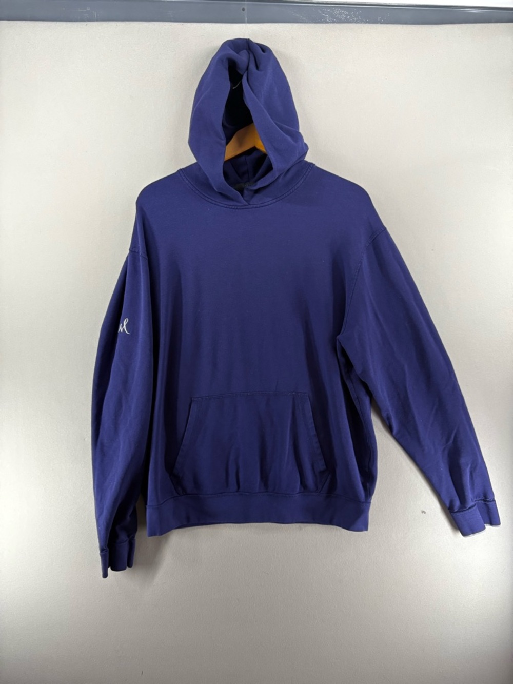 Greyson Hoodie Sweatshirt Pullover Mens Large Deep Blue Classic Comfort Pocket